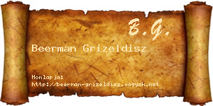 Beerman Grizeldisz névjegykártya